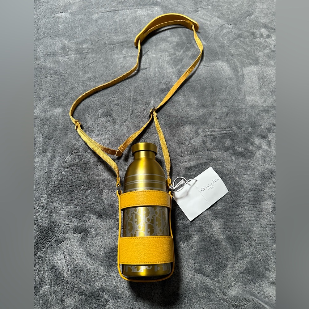 Dior shoulder Strap Aqua Bottle Gold Tone/ Dior Oblique Stainless Steel